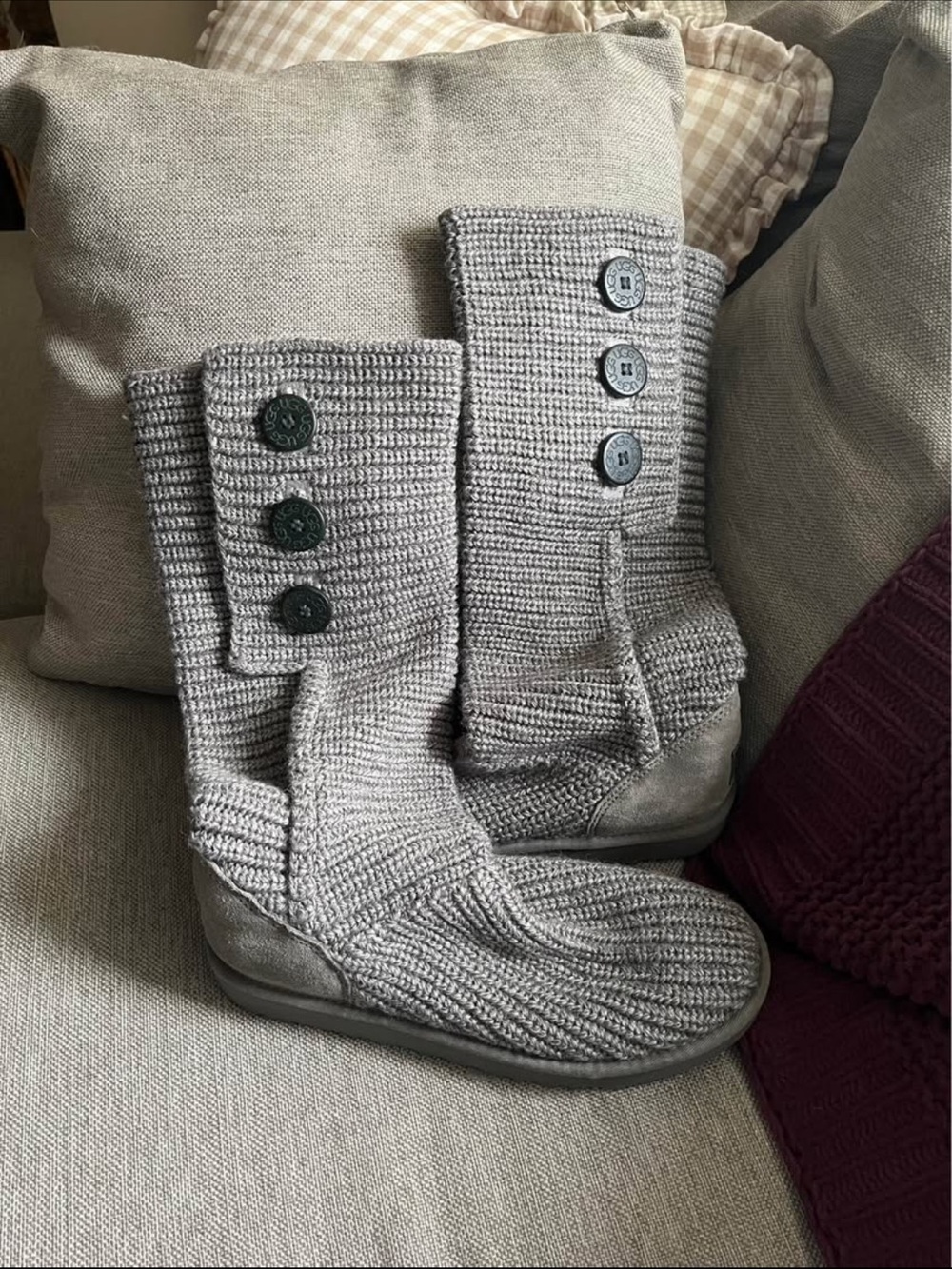 Tall Grey Knit Uggs